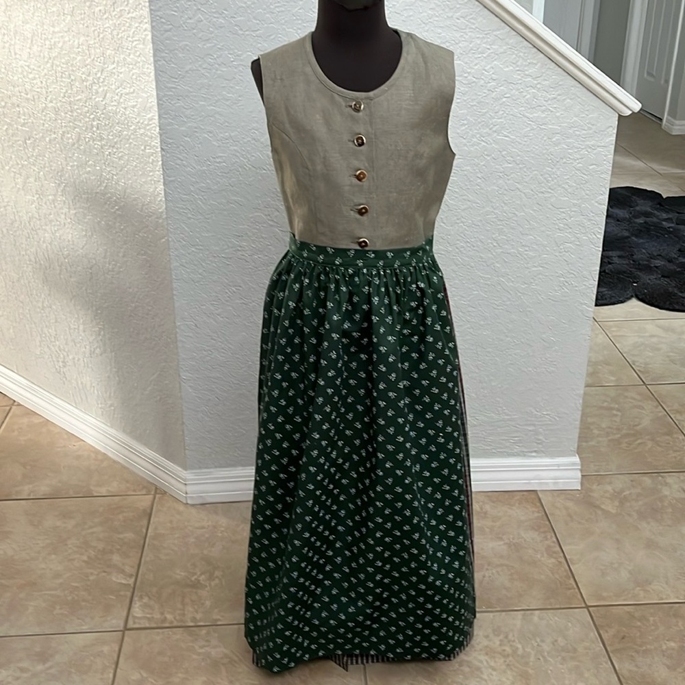 Austrian, Salzburg Dirndl Child’s Dress Size 12 W/ Silk Scarf